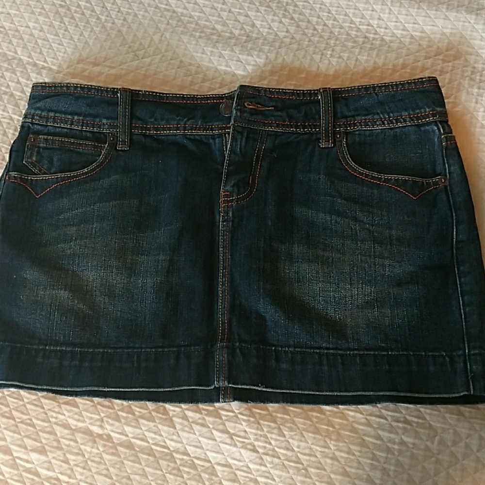 SO mini jean skirt